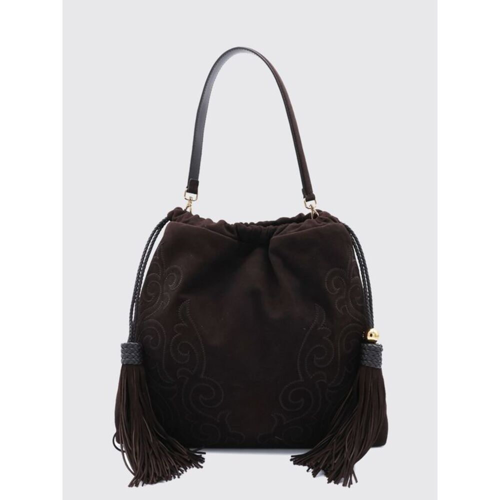 Etro Women Kalispera Suede Bucket Bag Etro With Pegaso Logo And Tassels